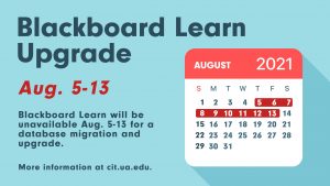 Blackboard Learn unavailable Aug 5-13