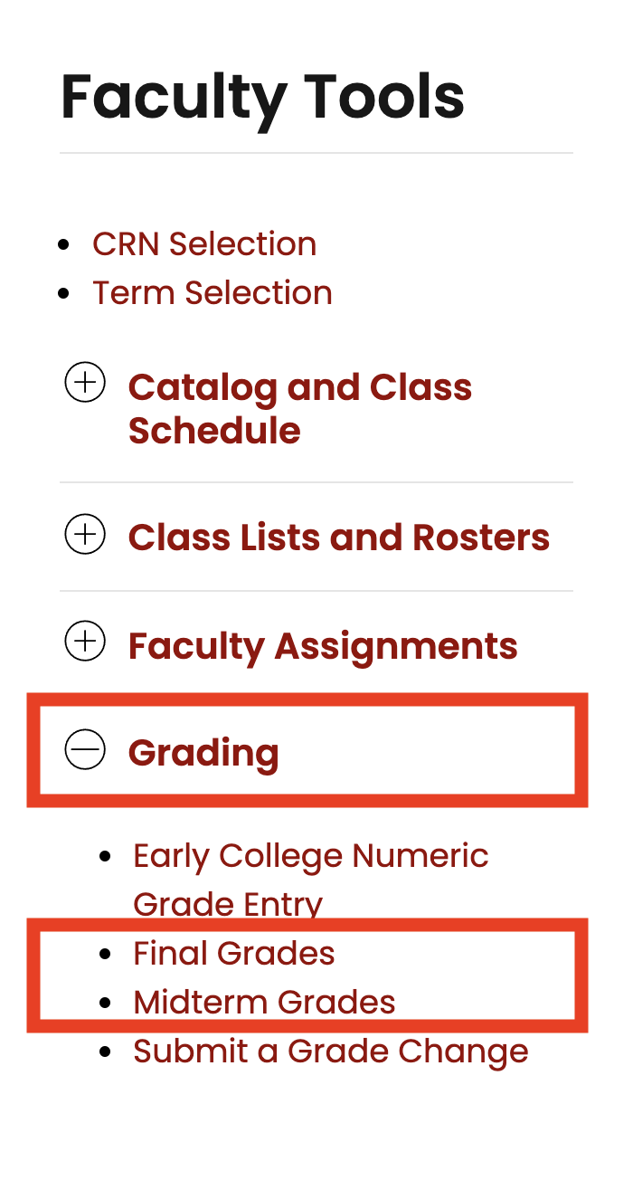Grading in Faculty Tools