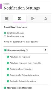 Email notification settings