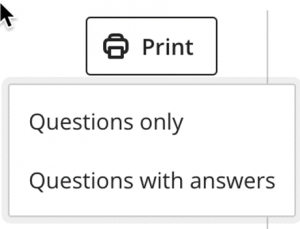 Ultra assessment Print menu