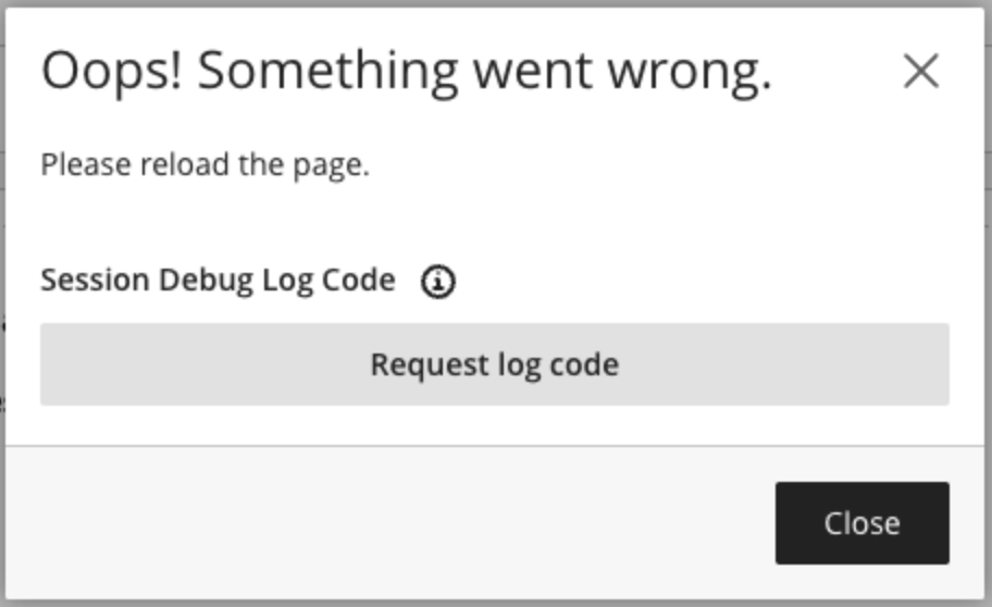 Error message: Oops! Something went wrong.